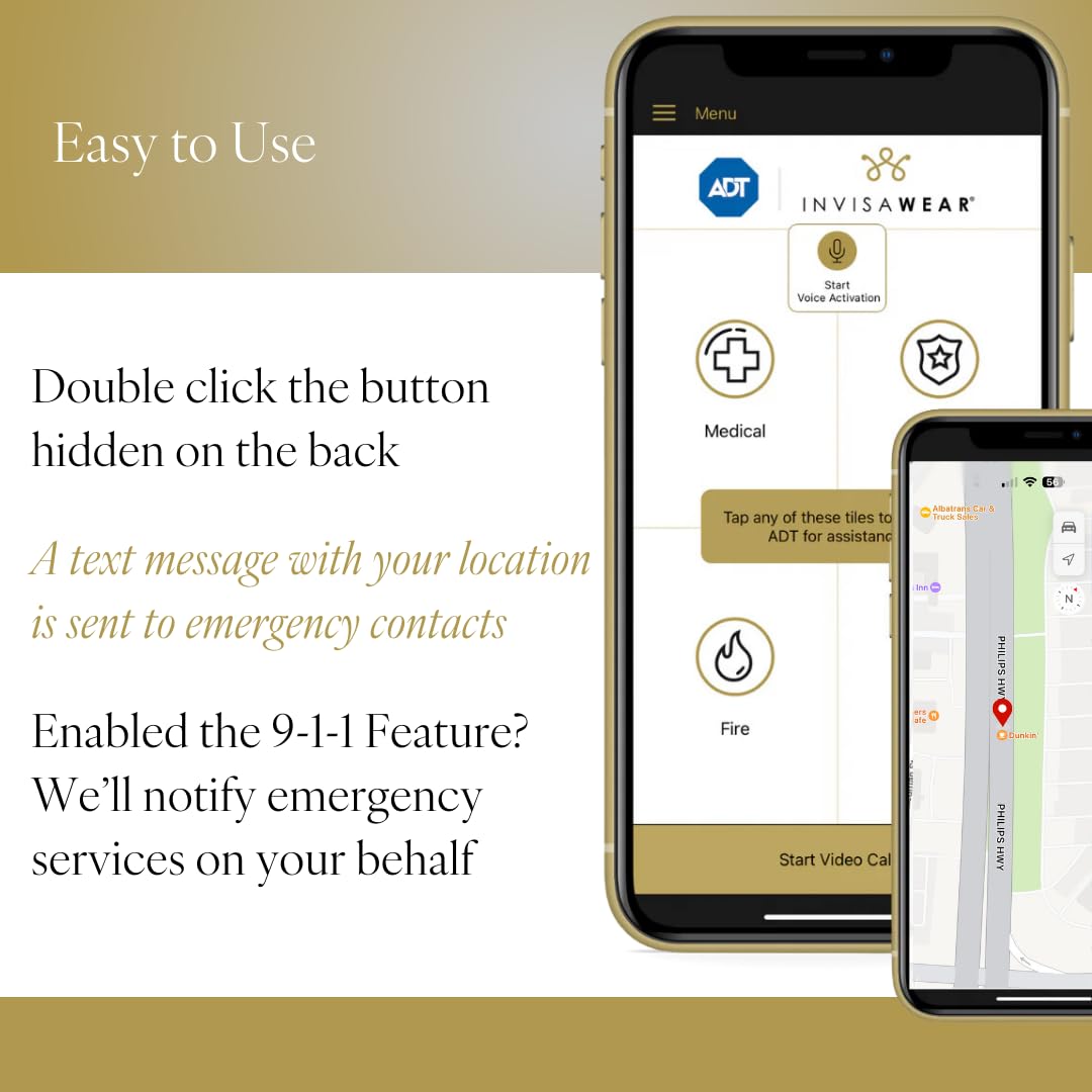 invisaWear Smart Safety Necklace – Discreet Gold Jewelry with Emergency Alert