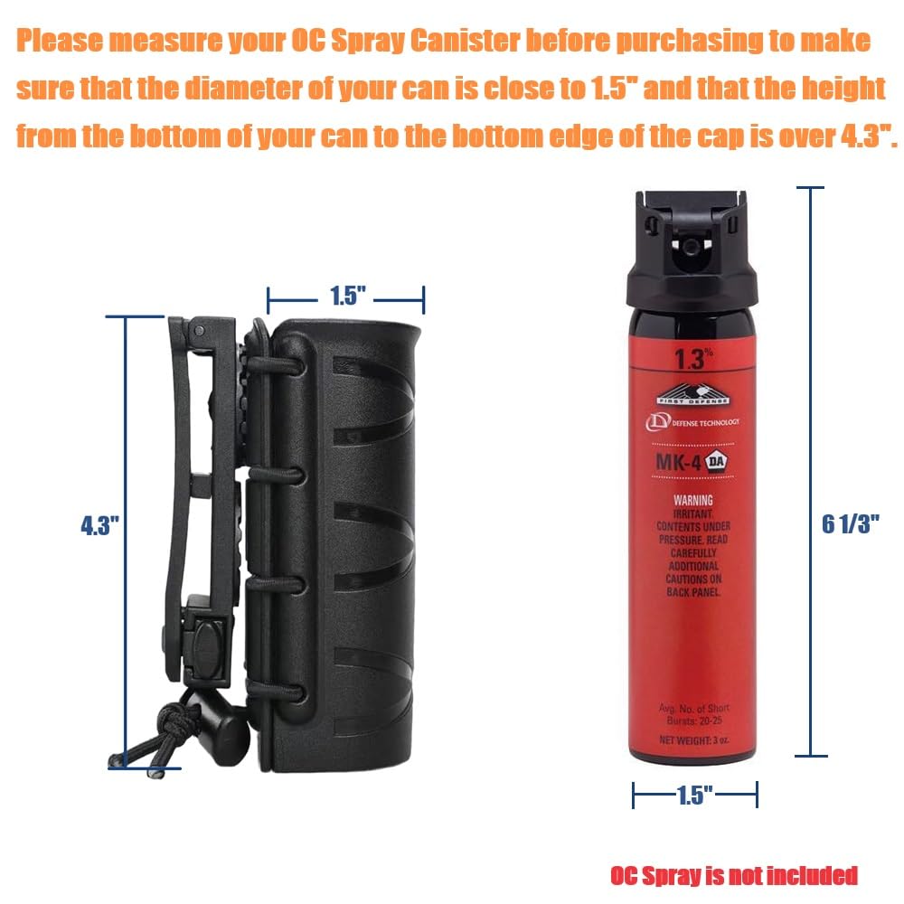 Open Top Pepper Spray Holster – Duty Belt & MOLLE Quick Release MK3/MK4 Holder