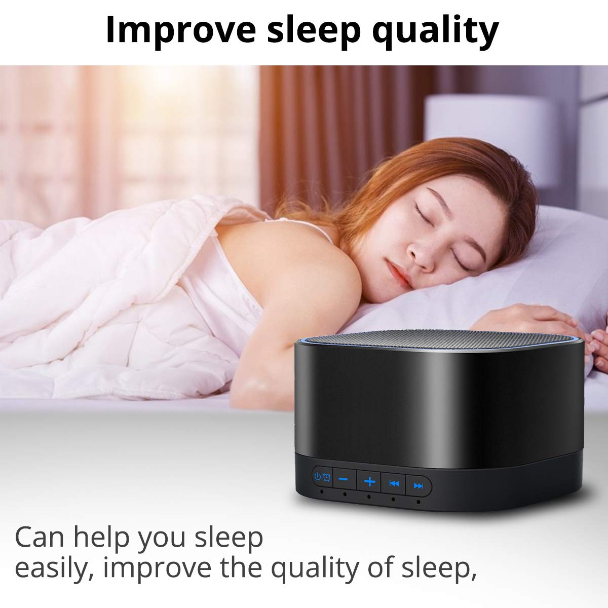 White Noise Sound Machine – 20 Soothing Sounds with Timer & USB/AC Power