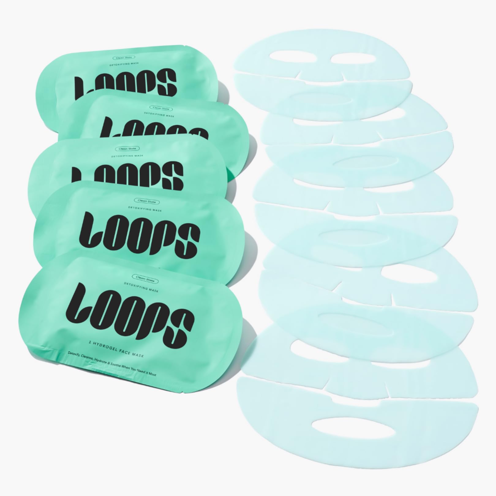 LOOPS Clean Slate Detox Hydrogel Face Mask – Purifying & Hydrating (5 Pack)