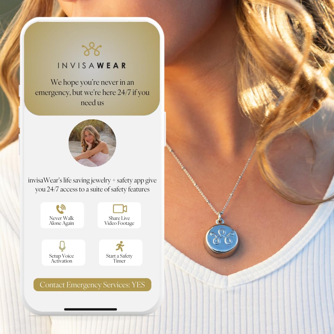 invisaWear Smart Safety Necklace – Discreet Gold Jewelry with Emergency Alert