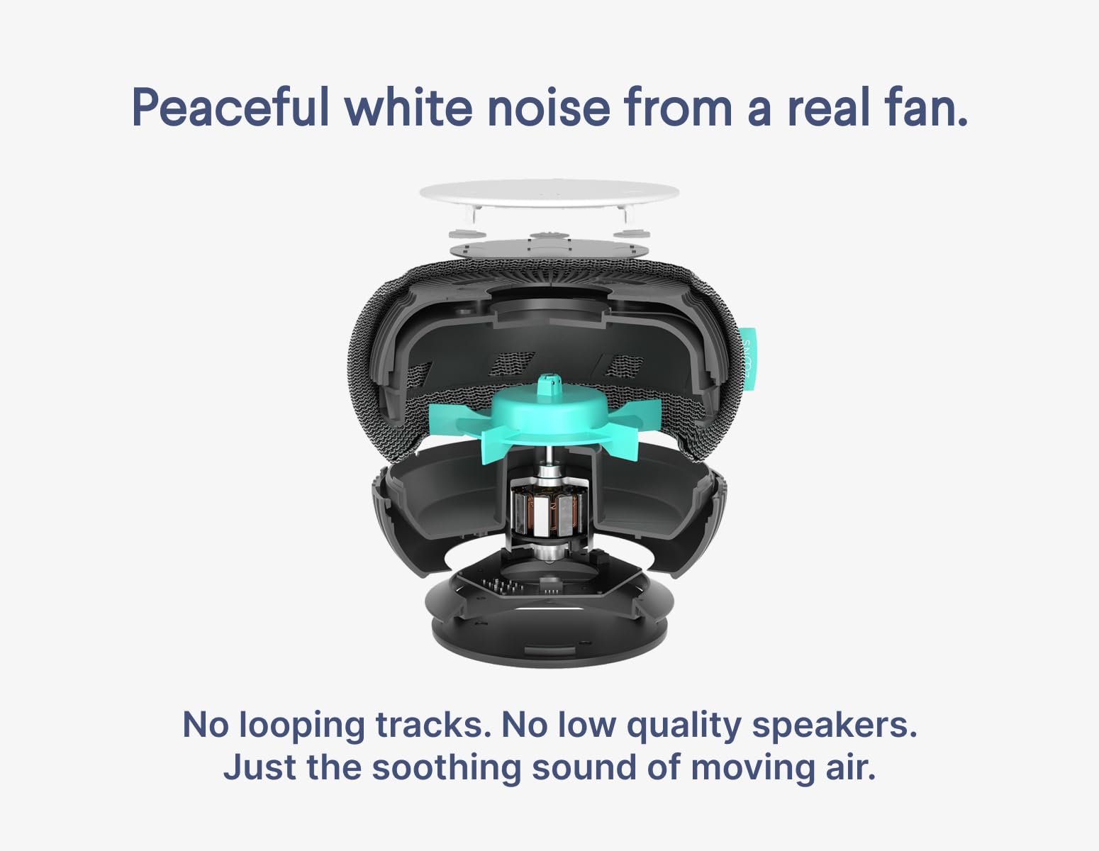 Smart White Noise Sound Machine – Portable Sleep Aid with Real Fan