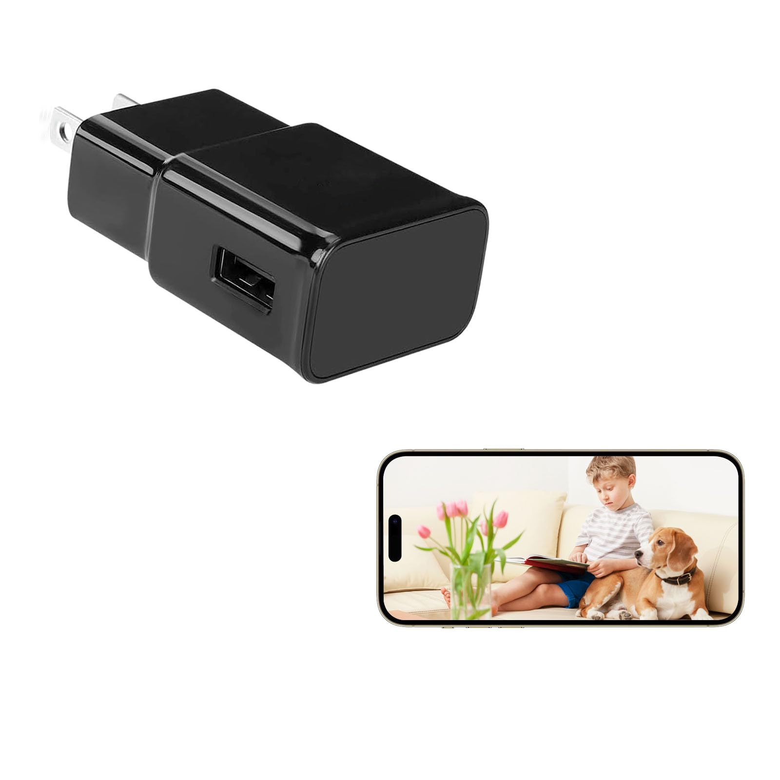 Hidden Camera Charger – 1080P WiFi Spy Cam with Motion Detection & Night Vision