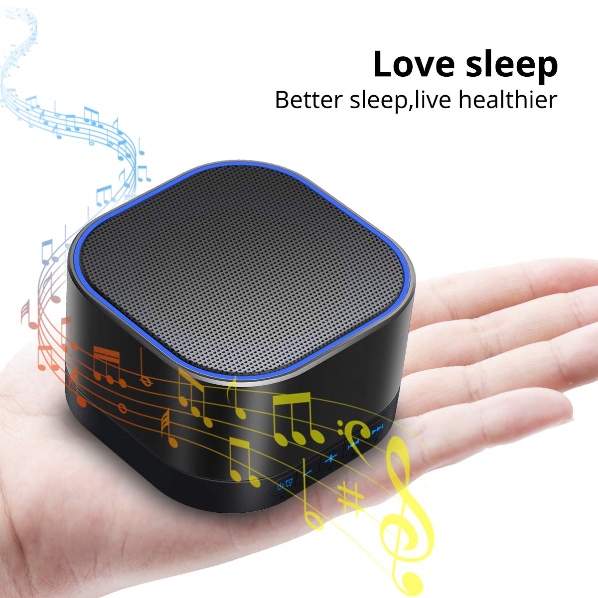 White Noise Sound Machine – 20 Soothing Sounds with Timer & USB/AC Power