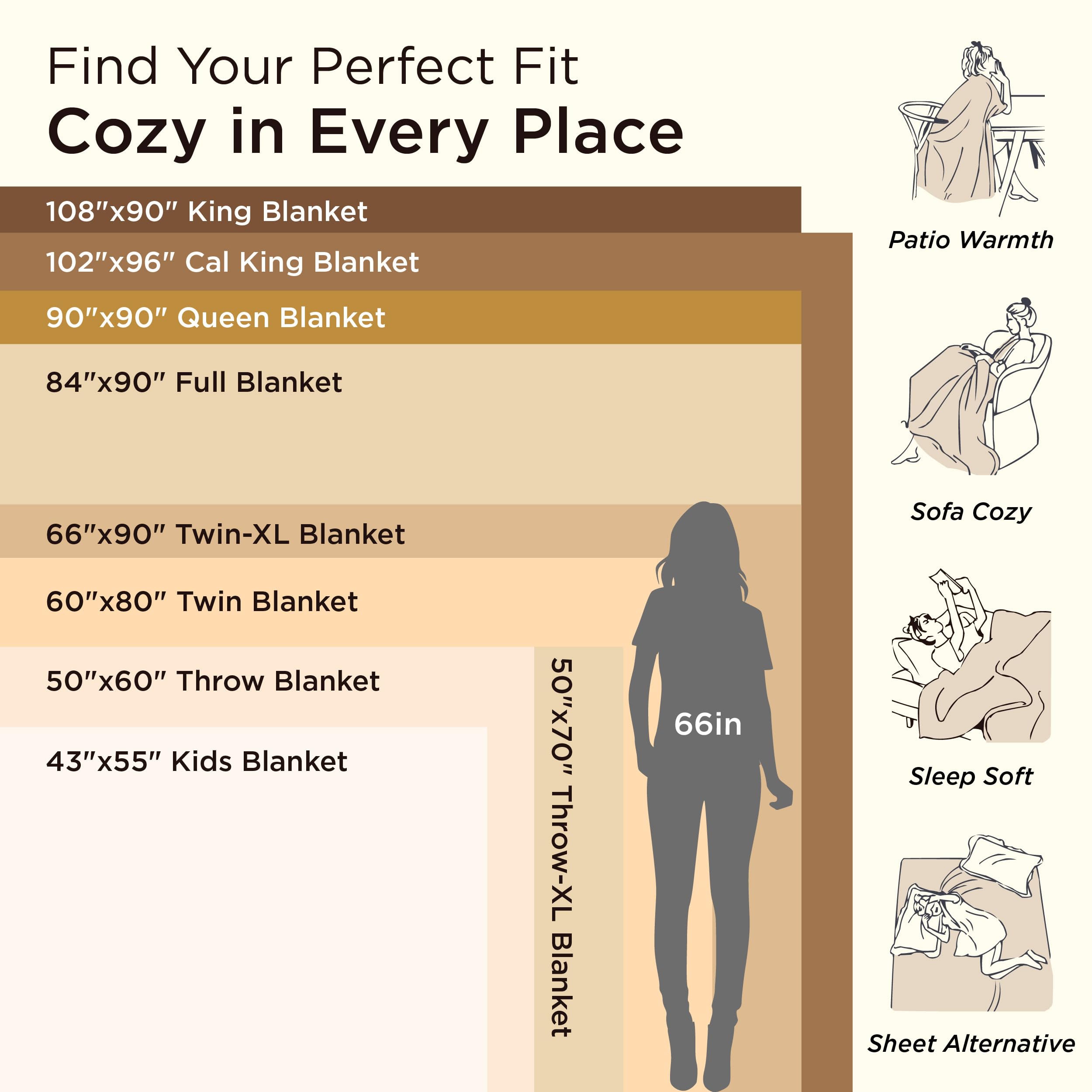 Fleece Bed Blanket Queen Size – Soft Lightweight Cozy Throw