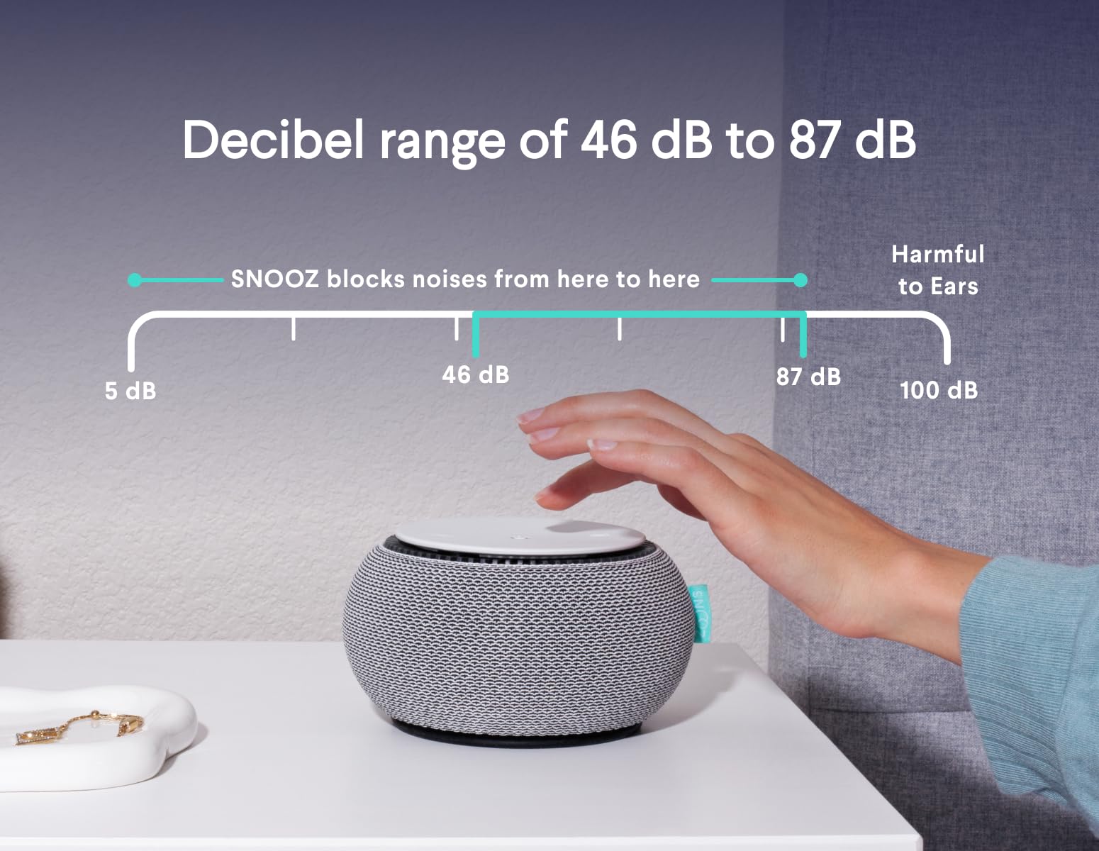 Smart White Noise Sound Machine – Portable Sleep Aid with Real Fan