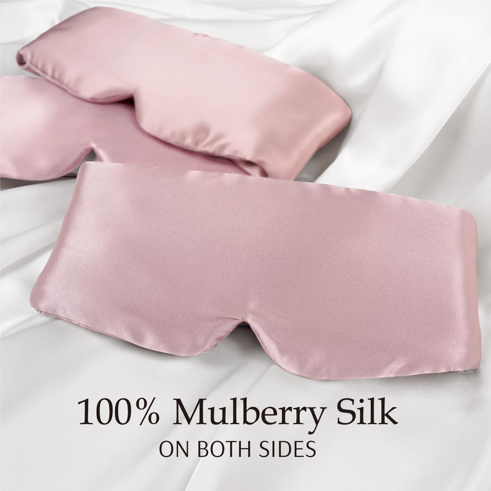 Mulberry Silk Sleep Mask – Adjustable Blackout Eye Mask (Light Plum)