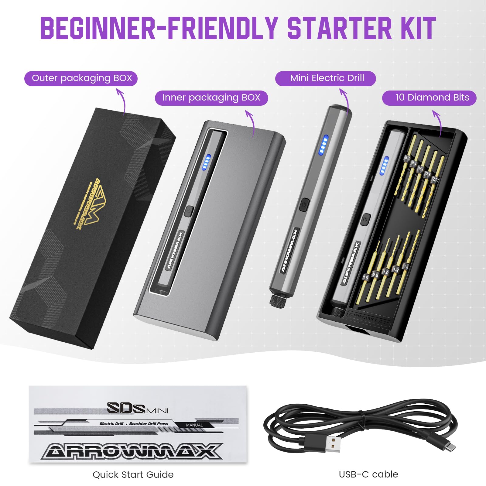 Mini Electric Drill Pen Kit – Rechargeable 13-in-1 with Bits & Case