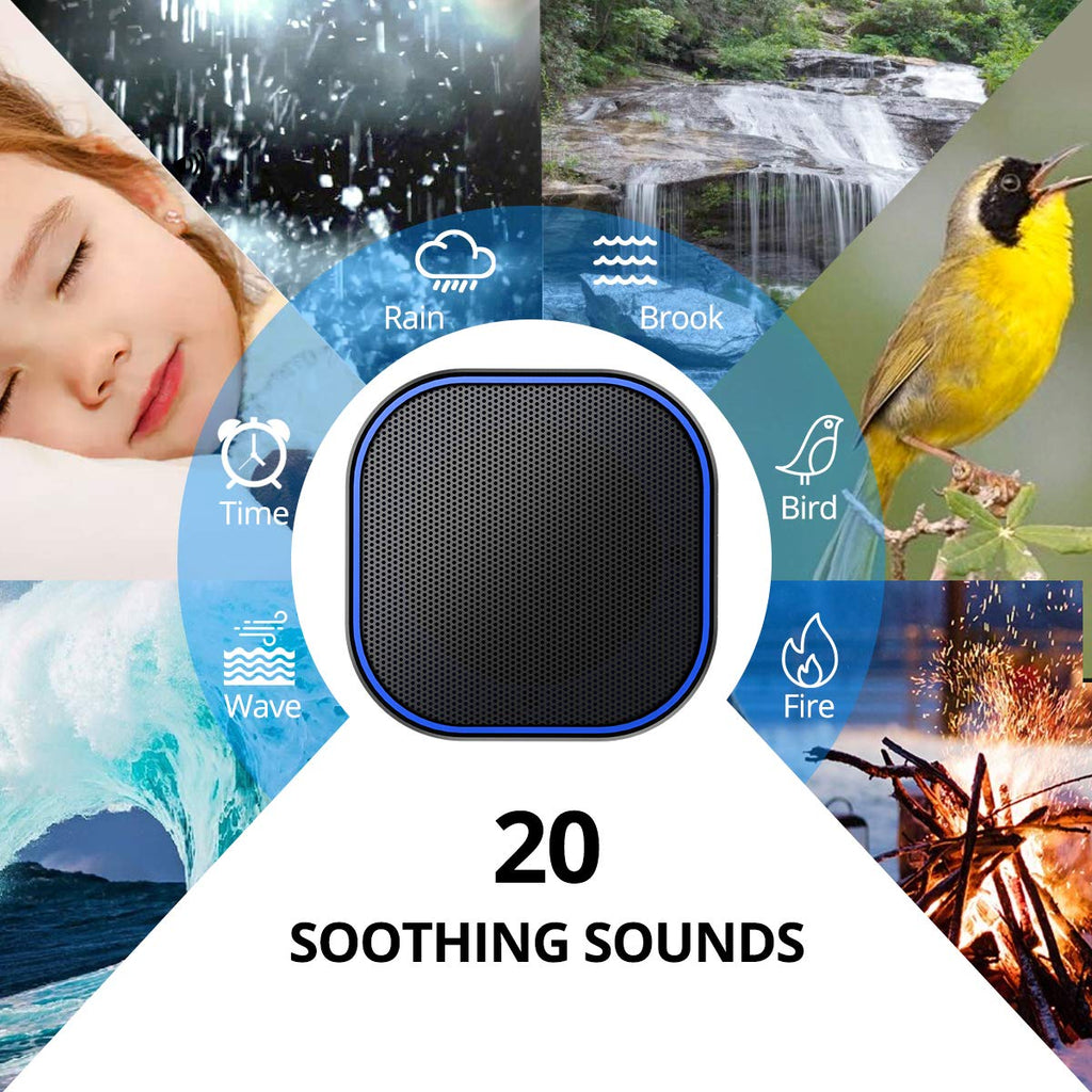 White Noise Sound Machine – 20 Soothing Sounds with Timer & USB/AC Power