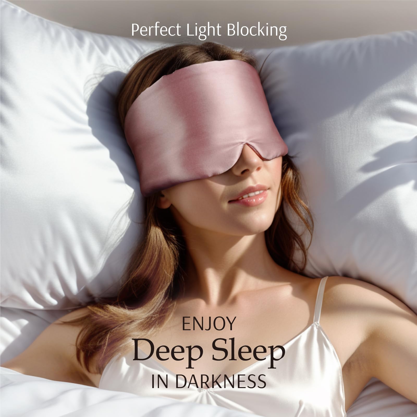 Mulberry Silk Sleep Mask – Adjustable Blackout Eye Mask (Light Plum)