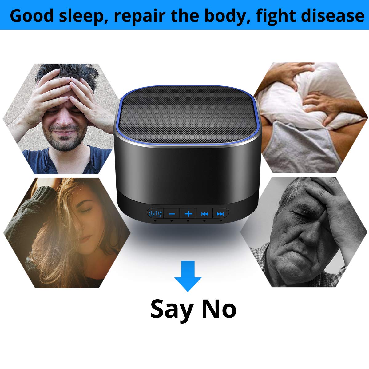 White Noise Sound Machine – 20 Soothing Sounds with Timer & USB/AC Power