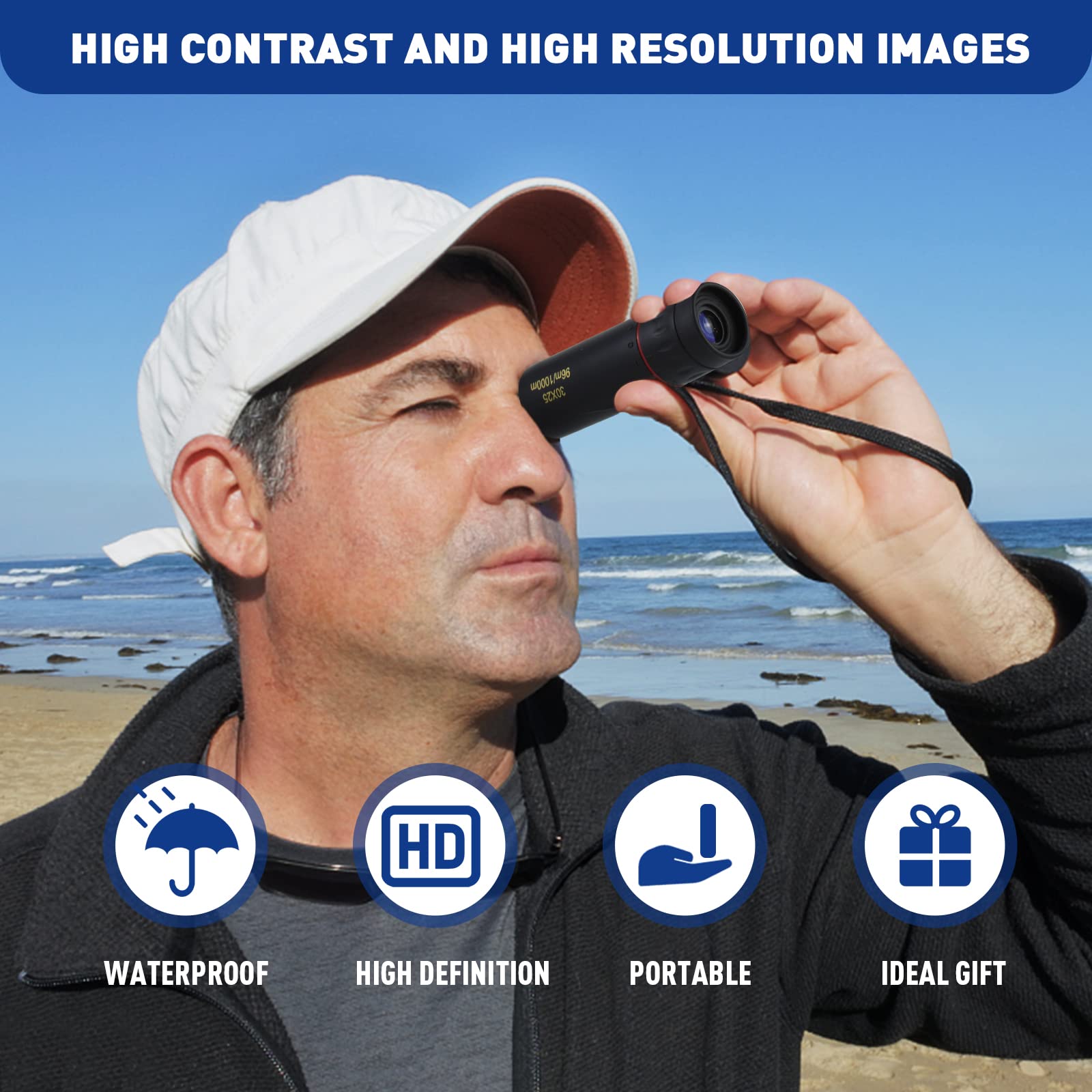 Mini Monocular Telescope – 30x25 HD Pocket-Sized for Adults & Kids