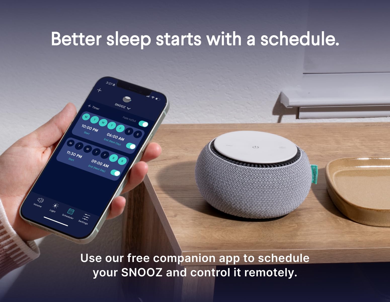 Smart White Noise Sound Machine – Portable Sleep Aid with Real Fan