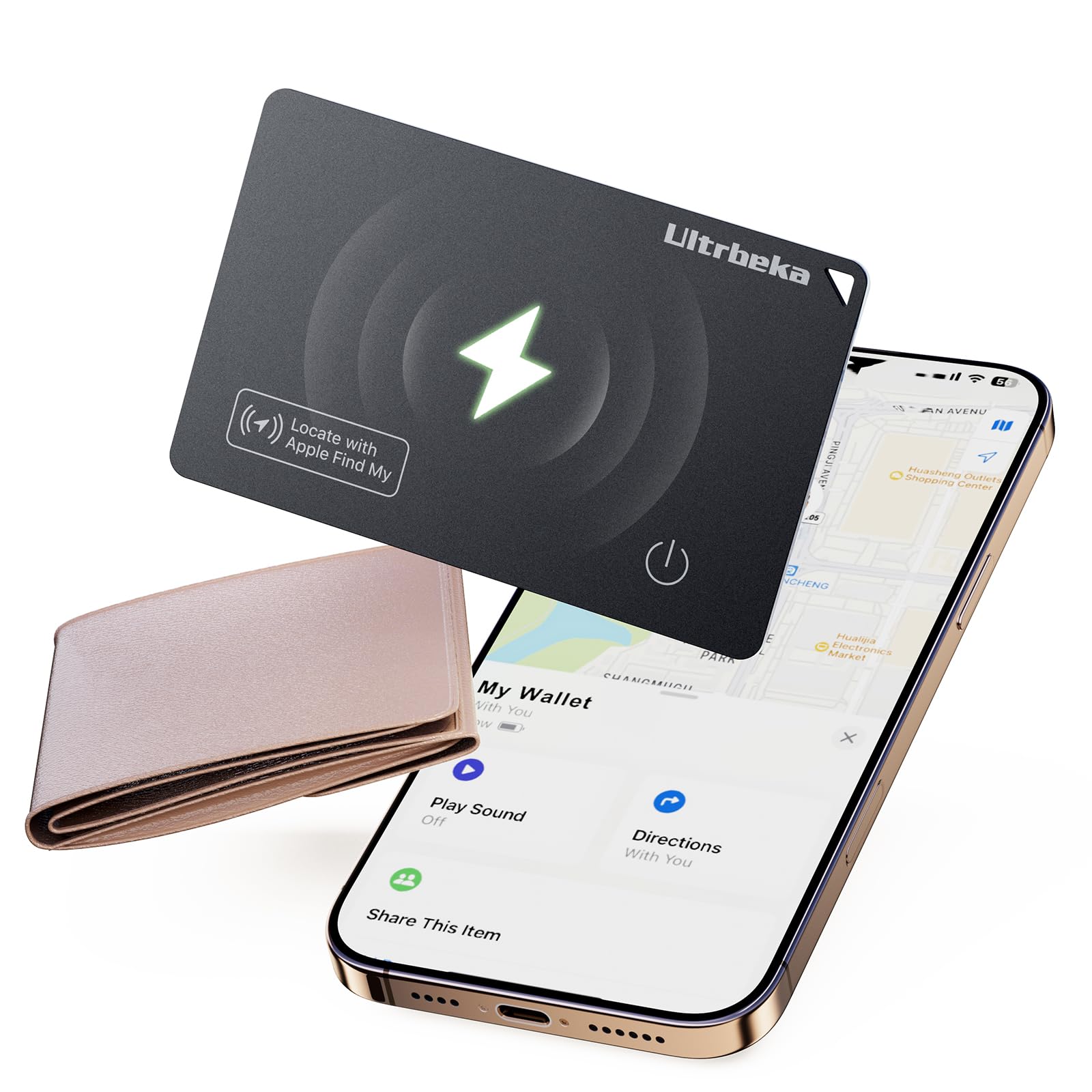 Ultra-Thin Wallet Tracker Card – Apple Find My Compatible, Wireless Charging