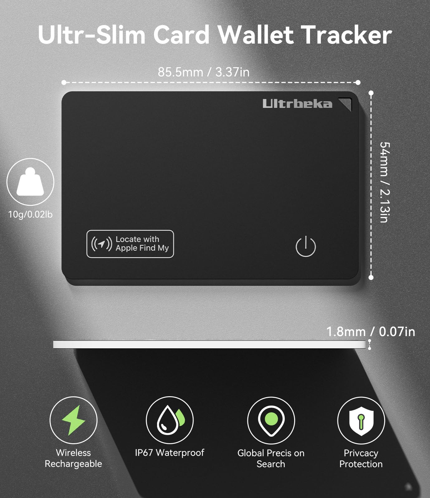 Ultra-Thin Wallet Tracker Card – Apple Find My Compatible, Wireless Charging