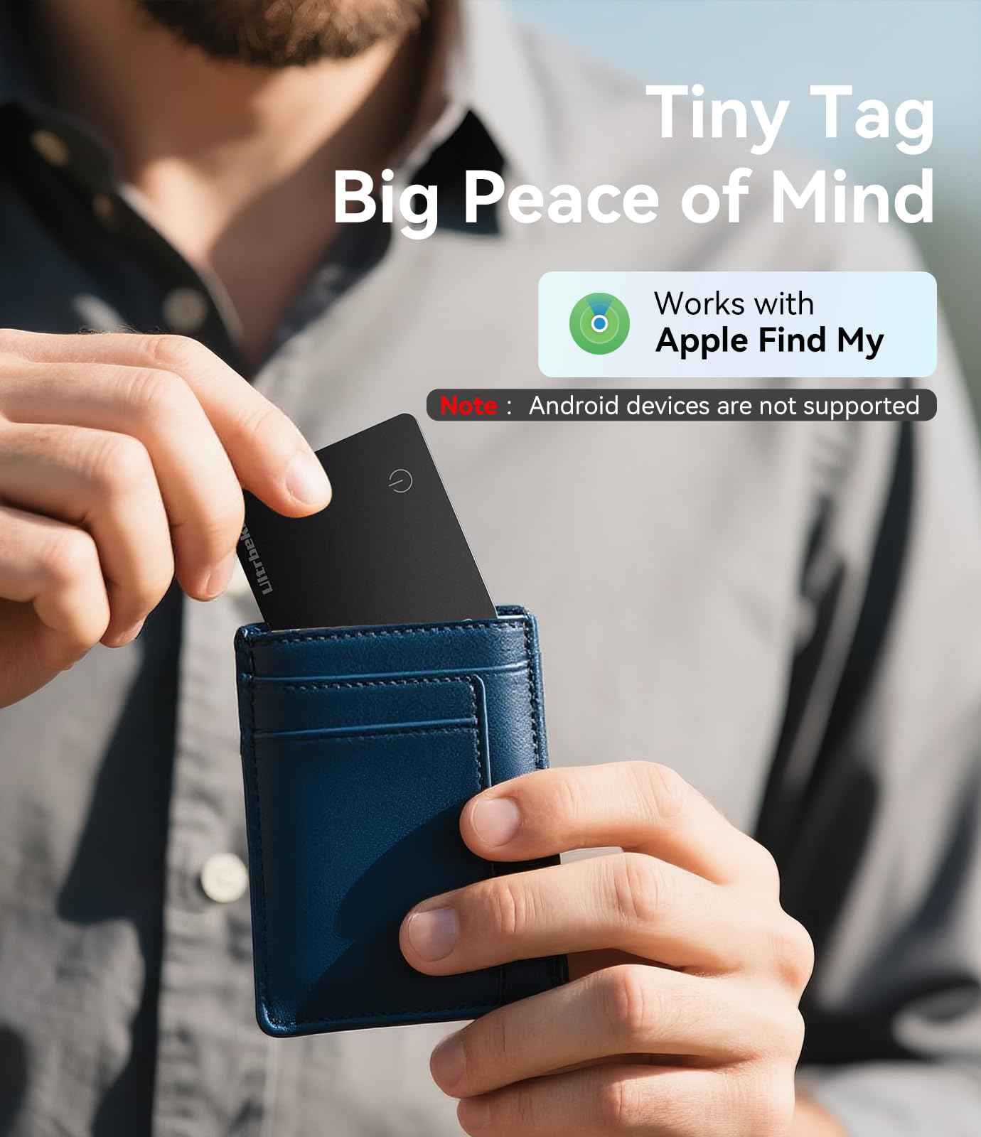 Ultra-Thin Wallet Tracker Card – Apple Find My Compatible, Wireless Charging