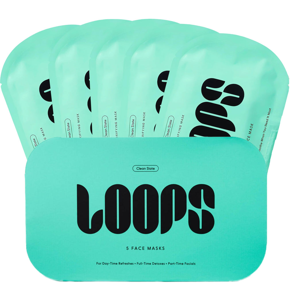LOOPS Clean Slate Detox Hydrogel Face Mask – Purifying & Hydrating (5 Pack)