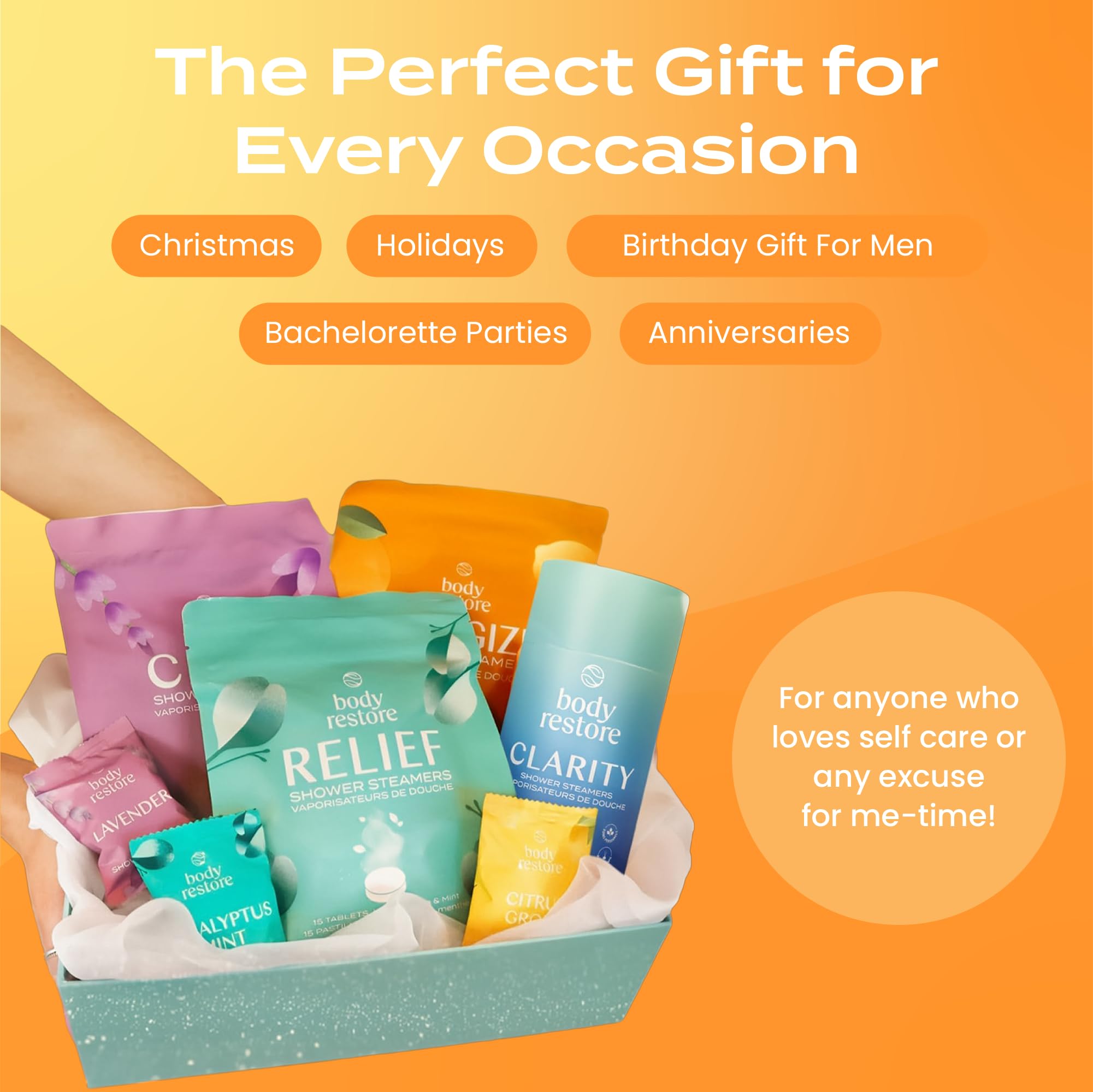 Body Restore Shower Steamers – 15 Pack Citrus Aromatherapy Self-Care Gift