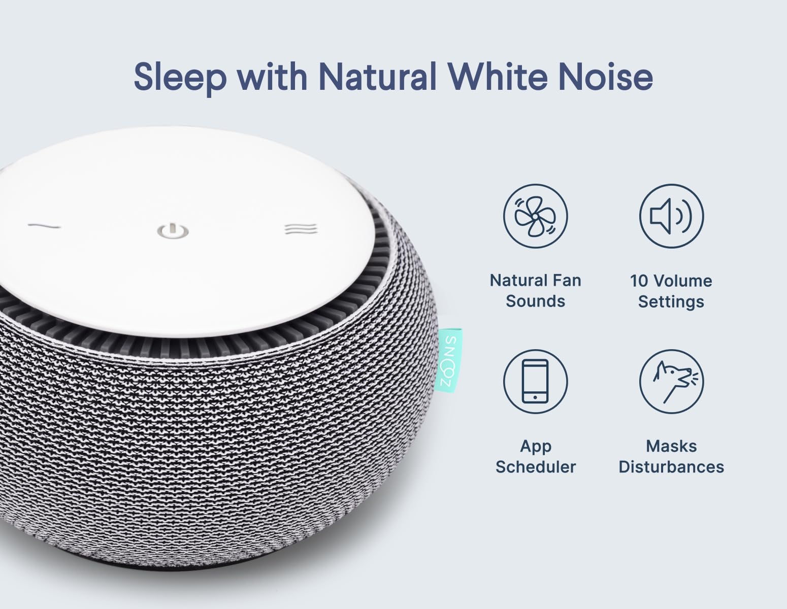 Smart White Noise Sound Machine – Portable Sleep Aid with Real Fan