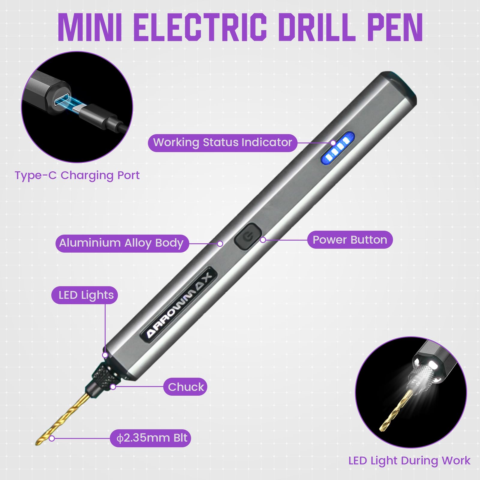 Mini Electric Drill Pen Kit – Rechargeable 13-in-1 with Bits & Case