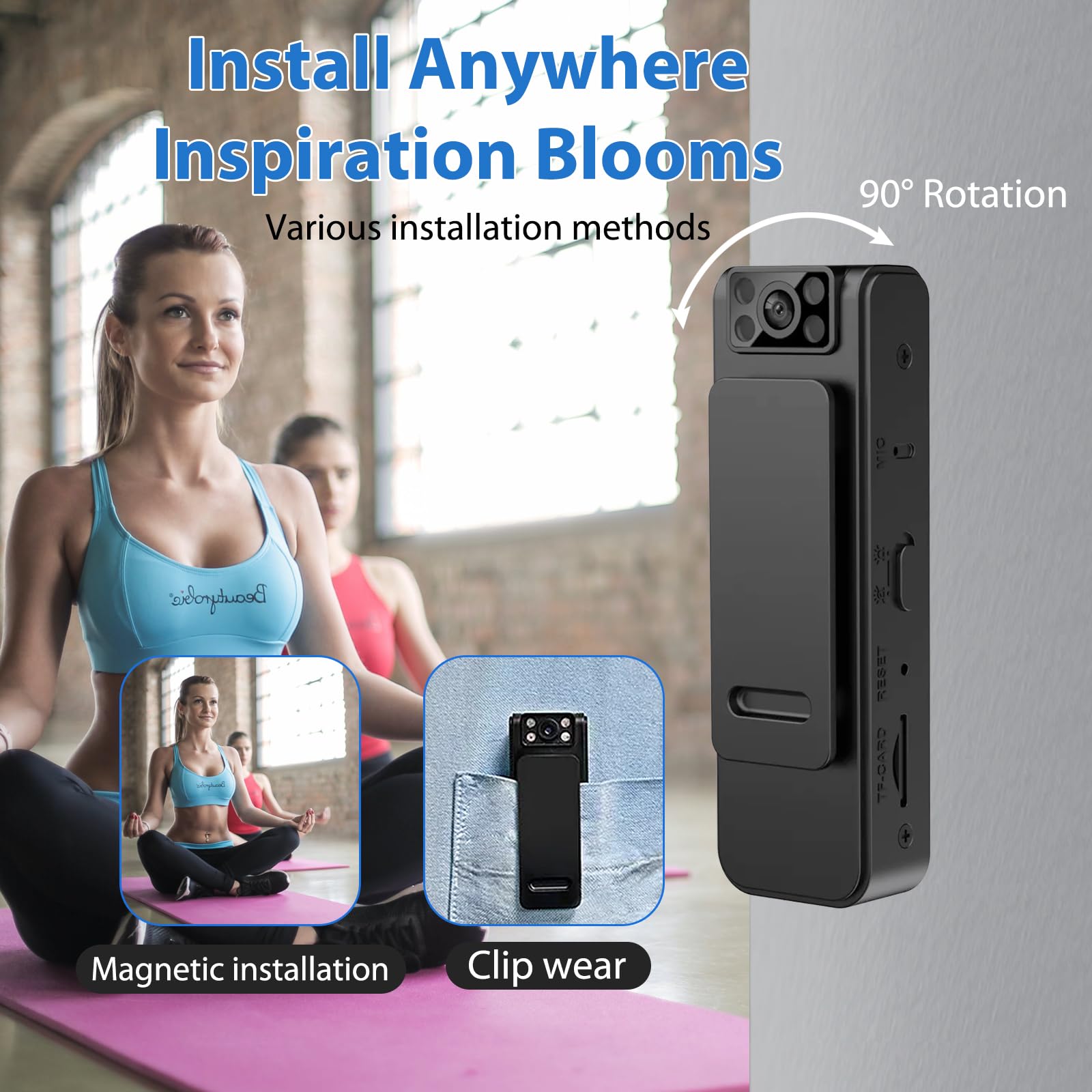 Mini Body Camera – 1080P Wearable Video Recorder with Clip & Night Vision