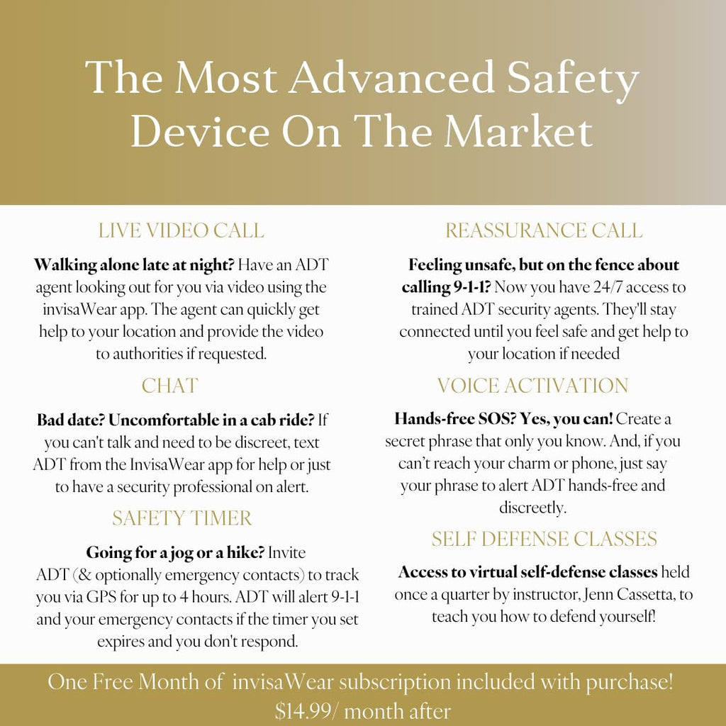 invisaWear Smart Safety Necklace – Discreet Gold Jewelry with Emergency Alert