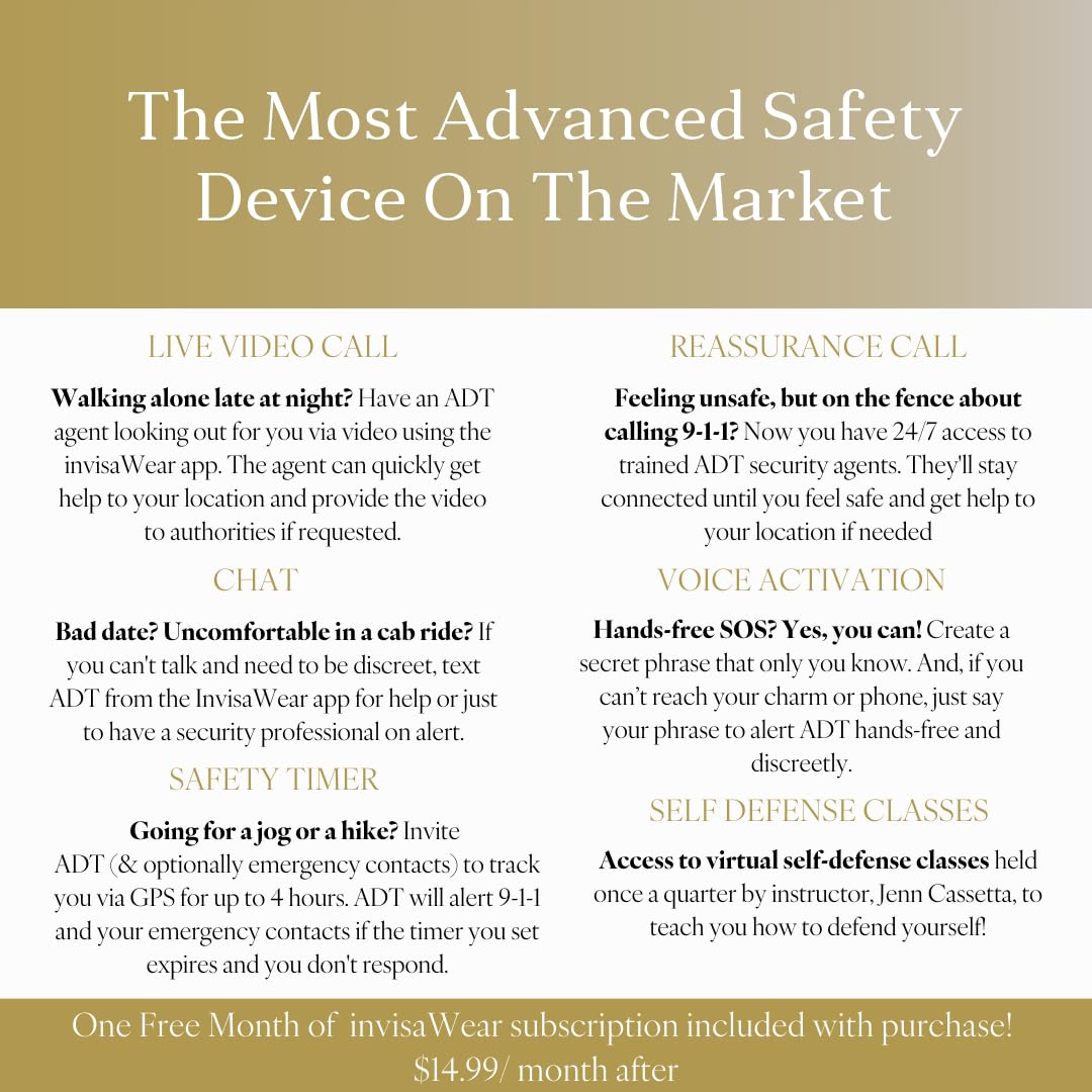 invisaWear Smart Safety Necklace – Discreet Gold Jewelry with Emergency Alert