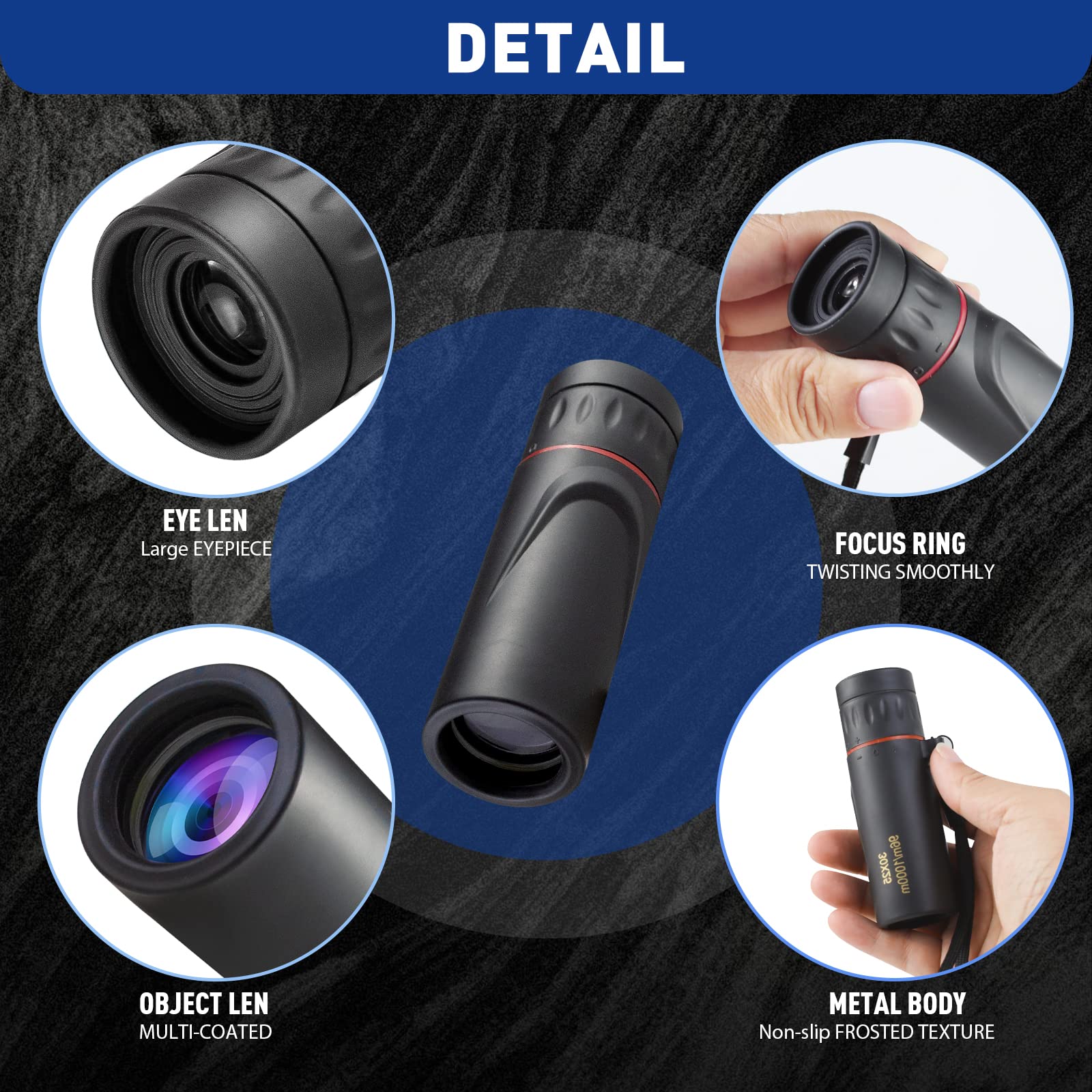 Mini Monocular Telescope – 30x25 HD Pocket-Sized for Adults & Kids