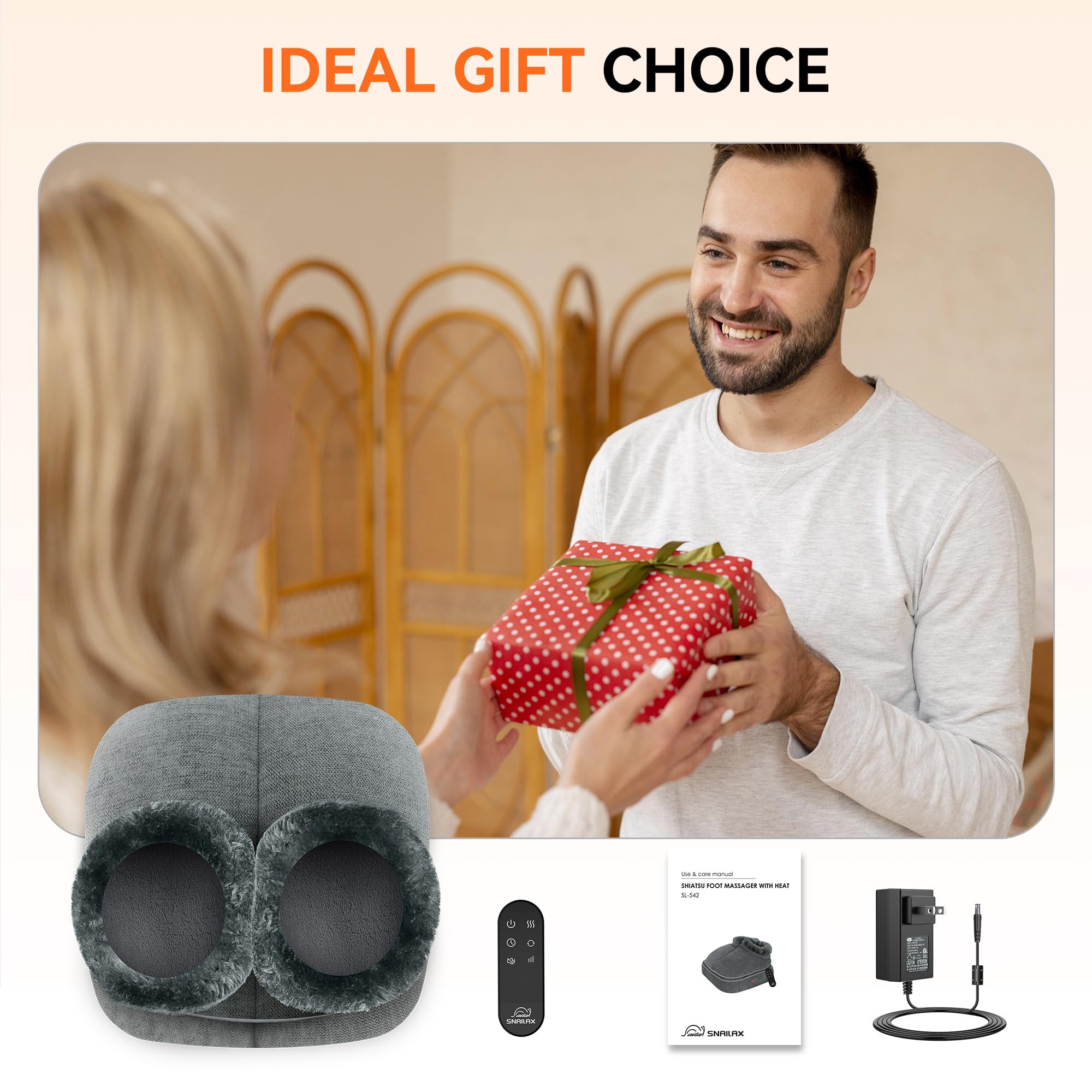 Shiatsu Foot Massager with Heat – Electric Foot Warmer & Back Massager
