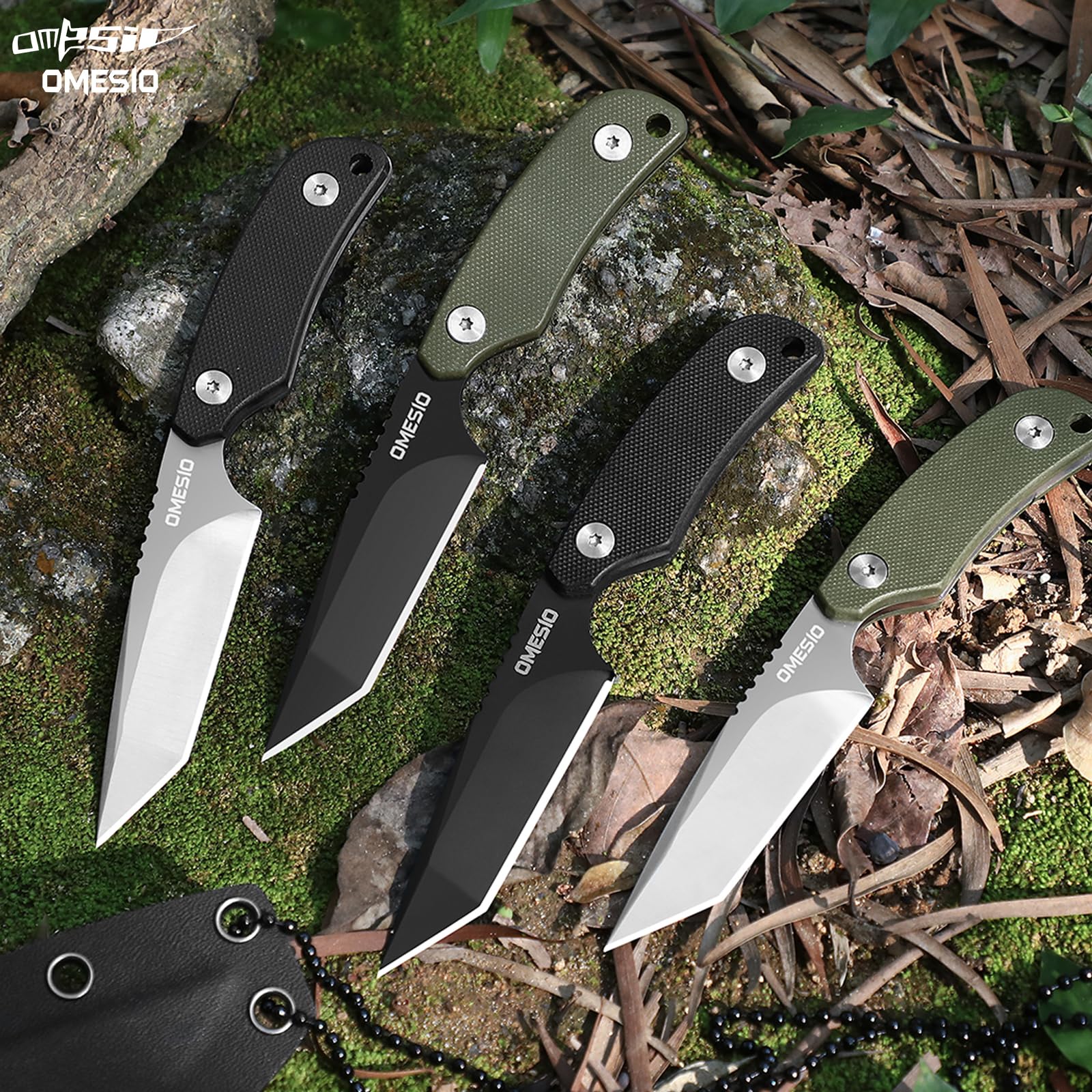 Omesio Neck Knife – 6" Tanto Fixed Blade with Kydex Sheath & G10 Handle