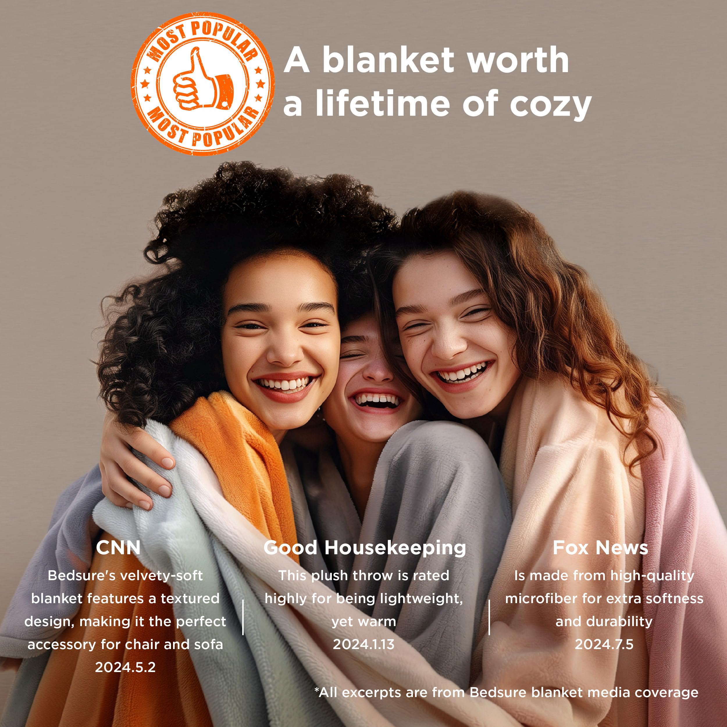 Fleece Bed Blanket Queen Size – Soft Lightweight Cozy Throw